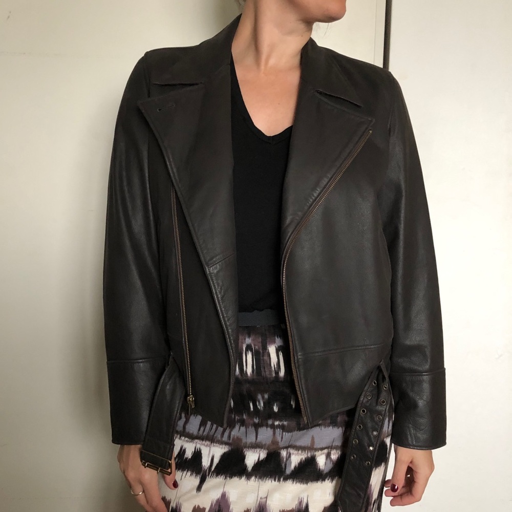 Brown Leather Ralph Lauren Motorcycle Jacket